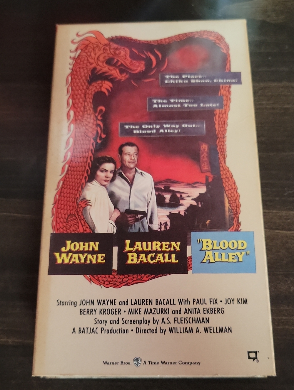 Vintage 'Blood Alley' VHS Movie Home - Red